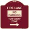 Signmission Fire Lane Tow-Away Zone W/ Right Arrow Heavy-Gauge Aluminum Sign, 18" x 18", BU-1818-23977 A-DES-BU-1818-23977 - alternate 1